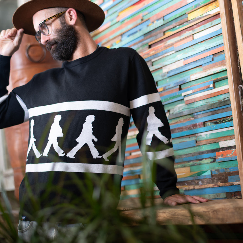 The Beatles Crewneck Sweater Abbey Road Black