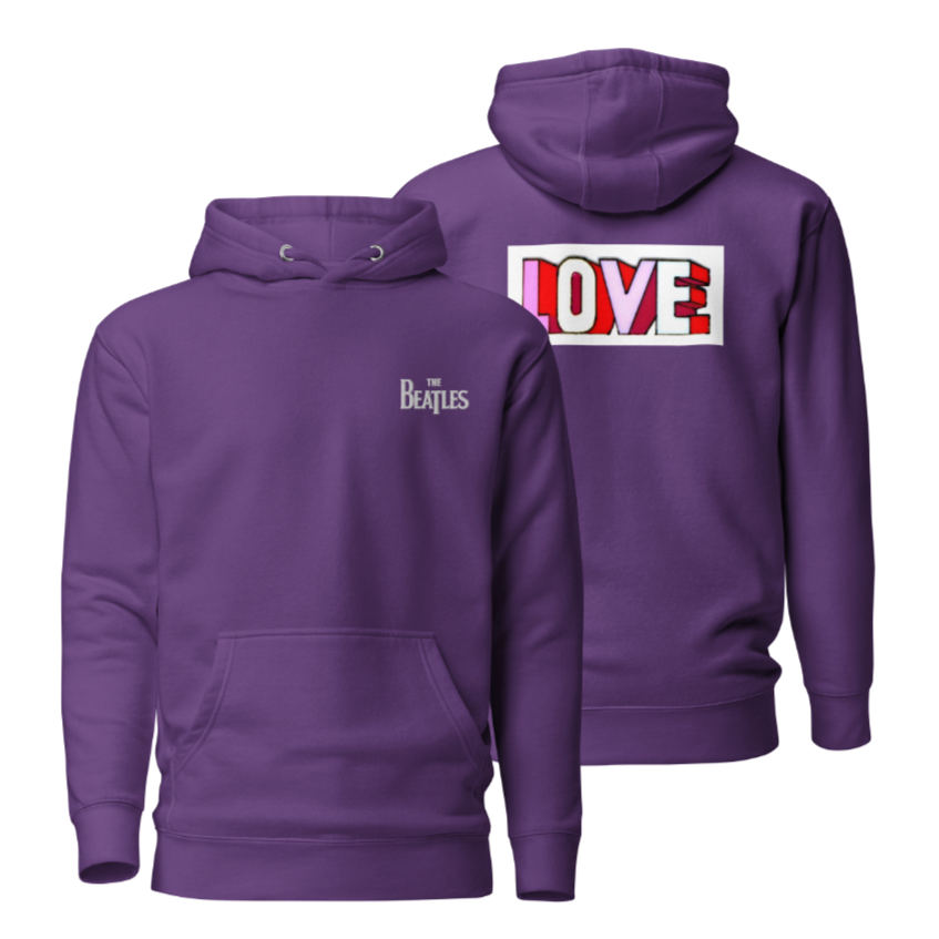 The Beatles Love Left Chest Embroidered Hooded Fleece