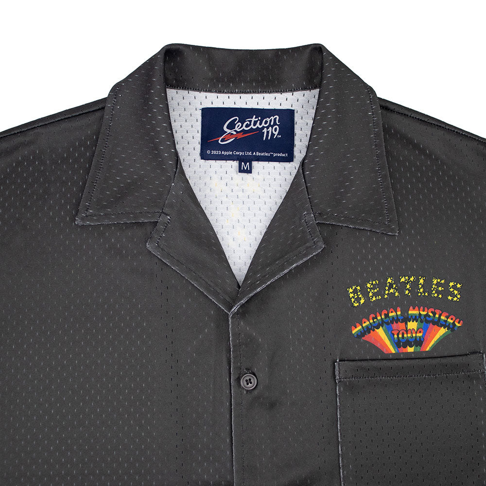 The Beatles Short Sleeve Button Down Mesh Black Magical Mystery Tour - Section 119
