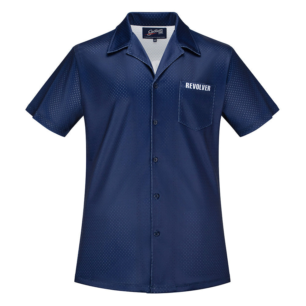 The Beatles Short Sleeve Button Down Mesh Navy Revolver - Section 119