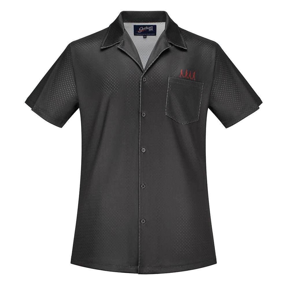 The Beatles Short Sleeve Button Down Mesh Black Abbey Road - Section 119