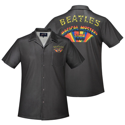 The Beatles Short Sleeve Button Down Mesh Black Magical Mystery Tour - Section 119