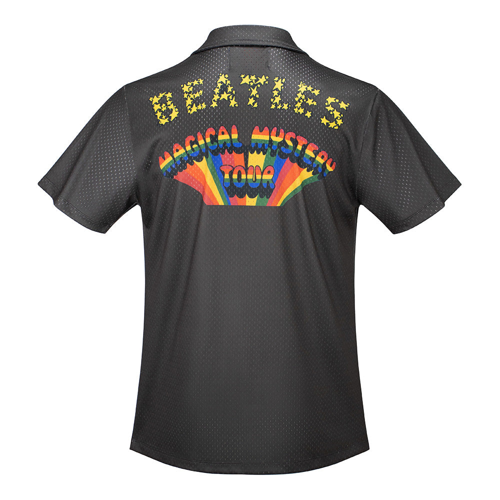 The Beatles Short Sleeve Button Down Mesh Black Magical Mystery Tour - Section 119