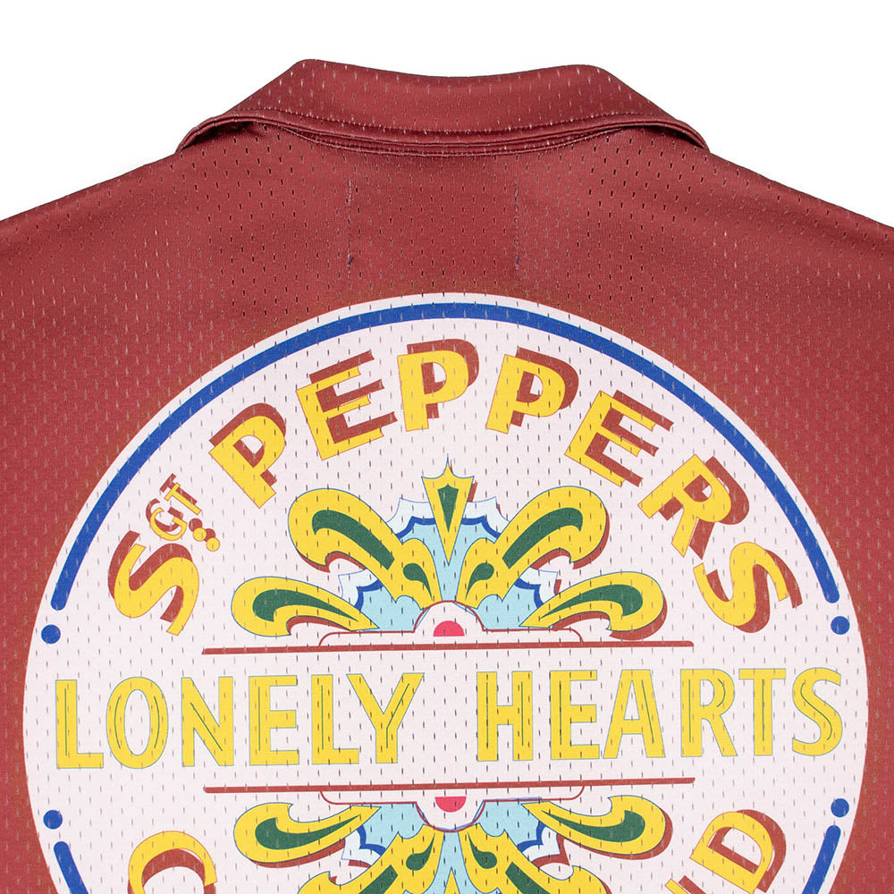 The Beatles Short Sleeve Button Down Mesh Red Sgt. Peppers - Section 119