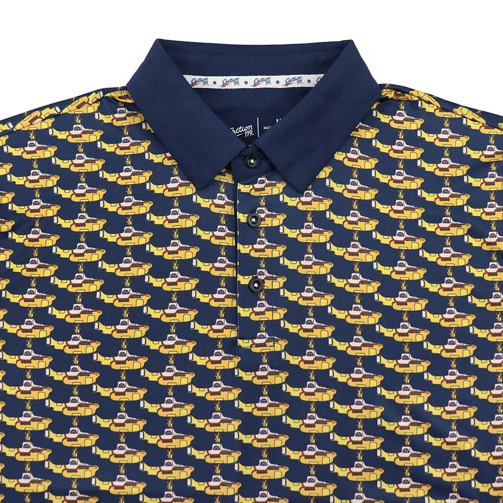 The Beatles Dry Fit Polo Navy Yellow Submarine - Section 119